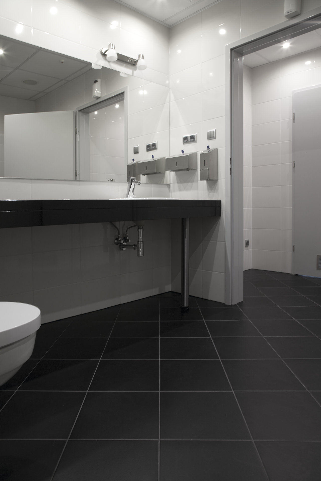 High-quality black and white tiles for a stylish bathroom.