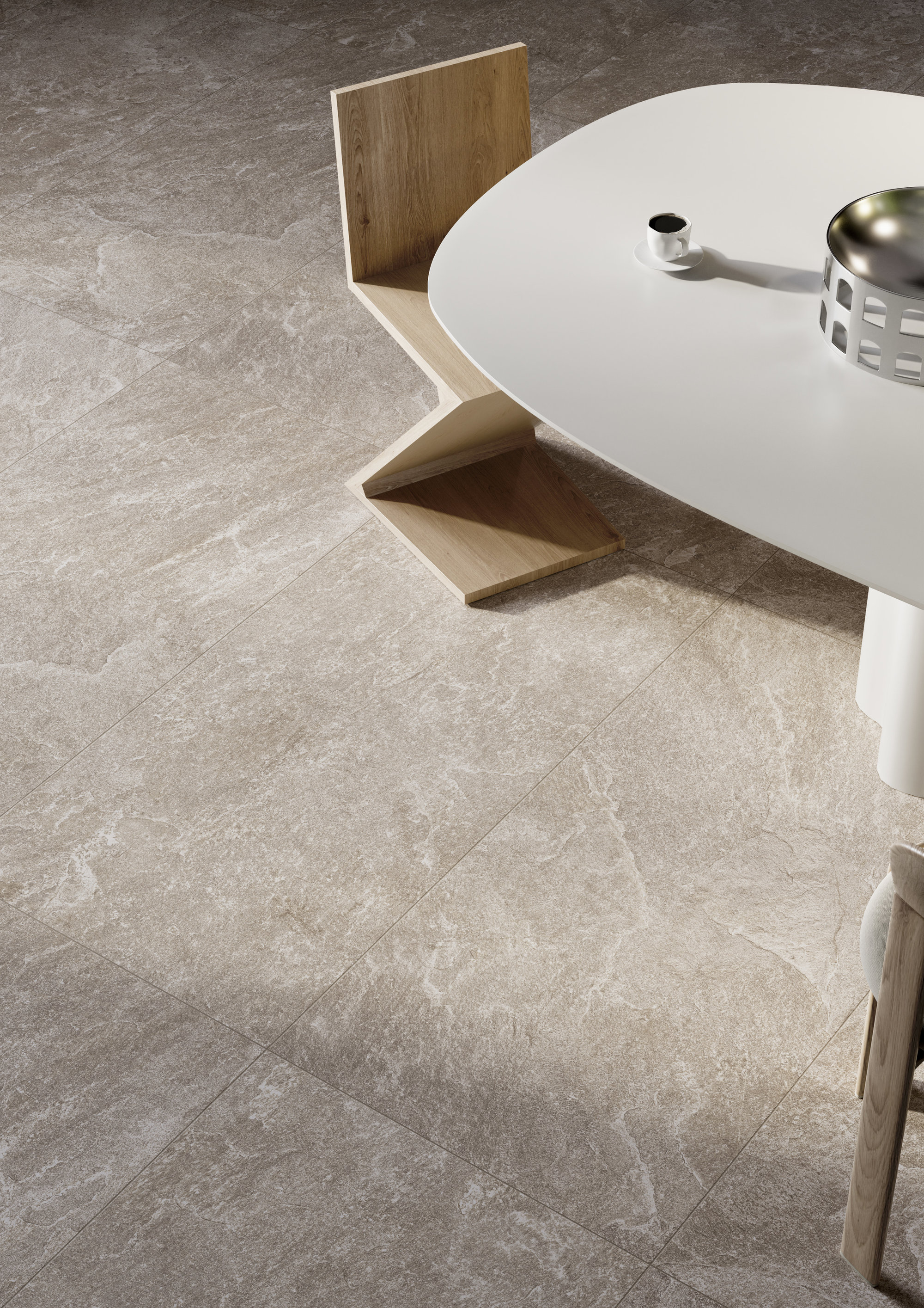 Modern grey tiles with a natural stone look, perfect for stylish interiors.
