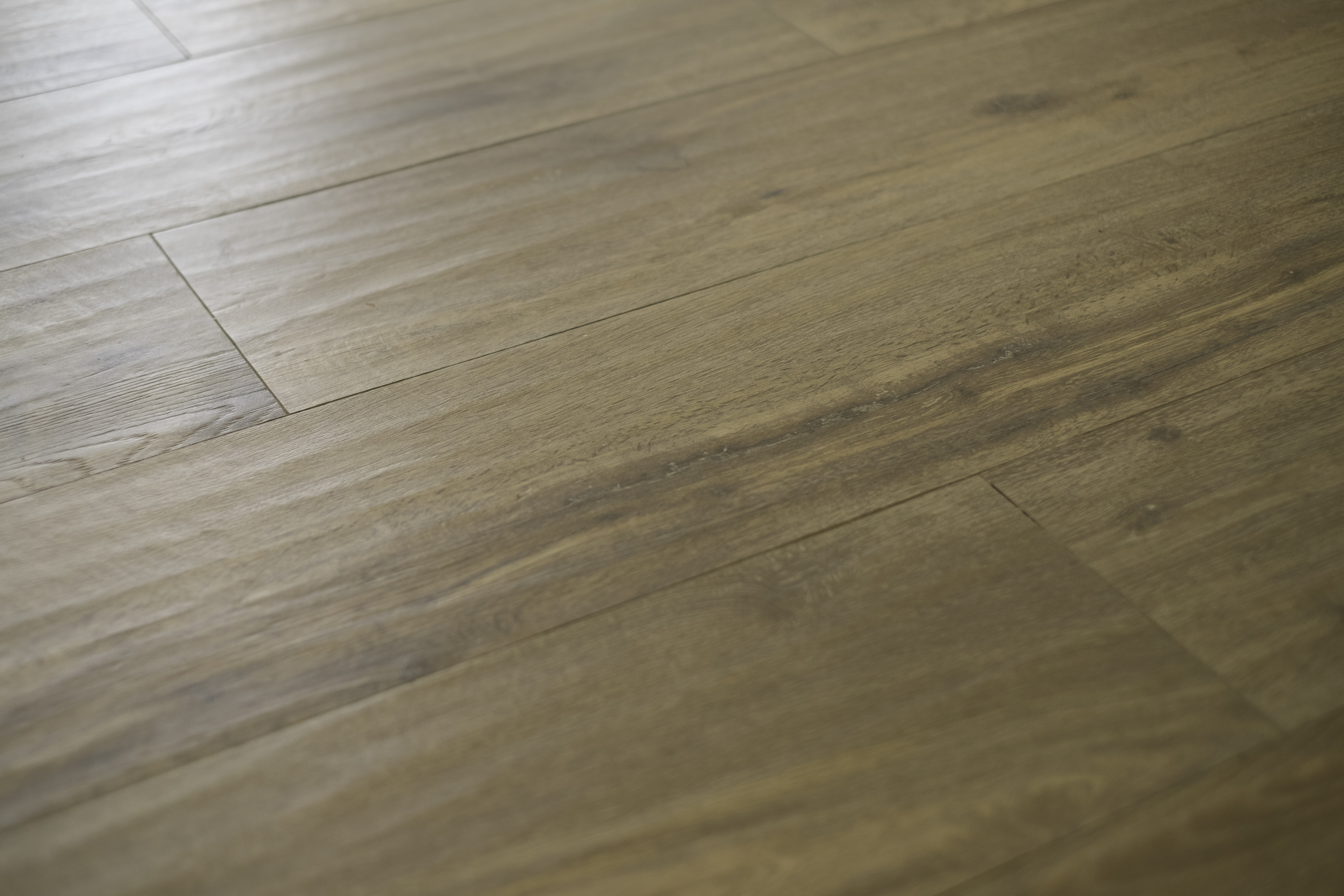 Wood-effect floor tiles with natural grain.