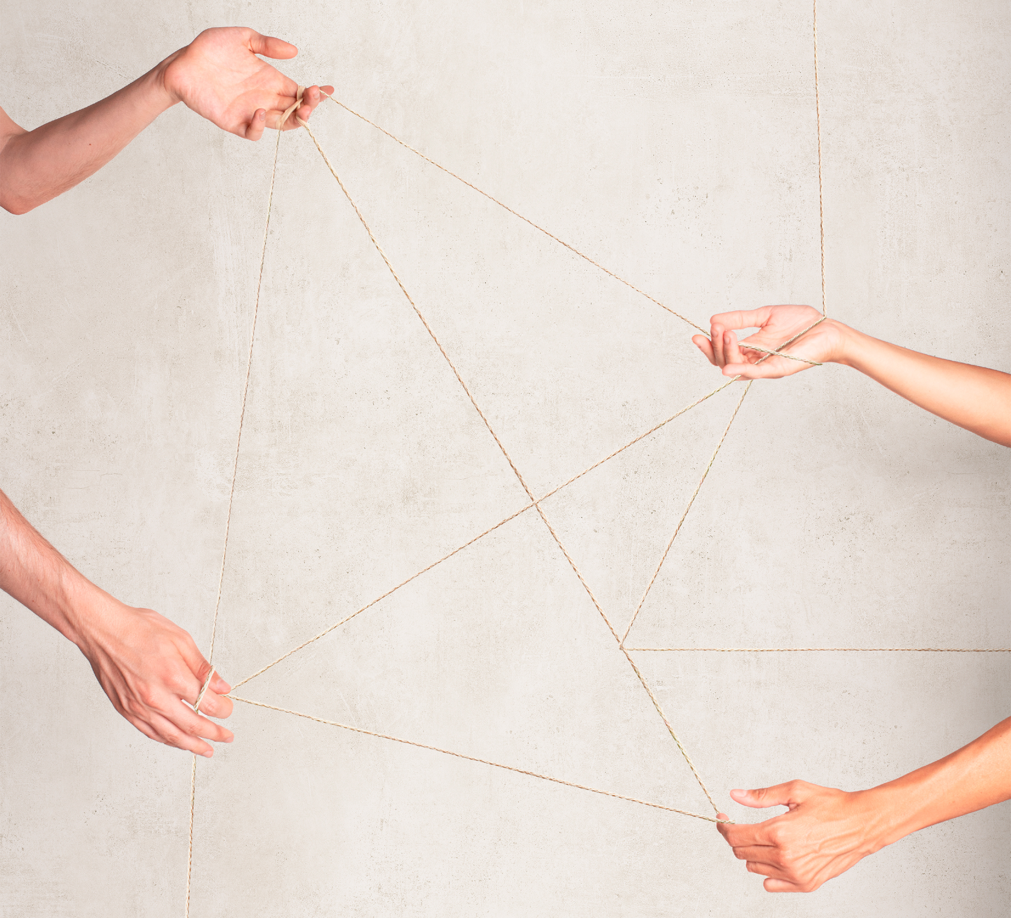 Precise thread pattern on light tiles, representing design and craftsmanship.