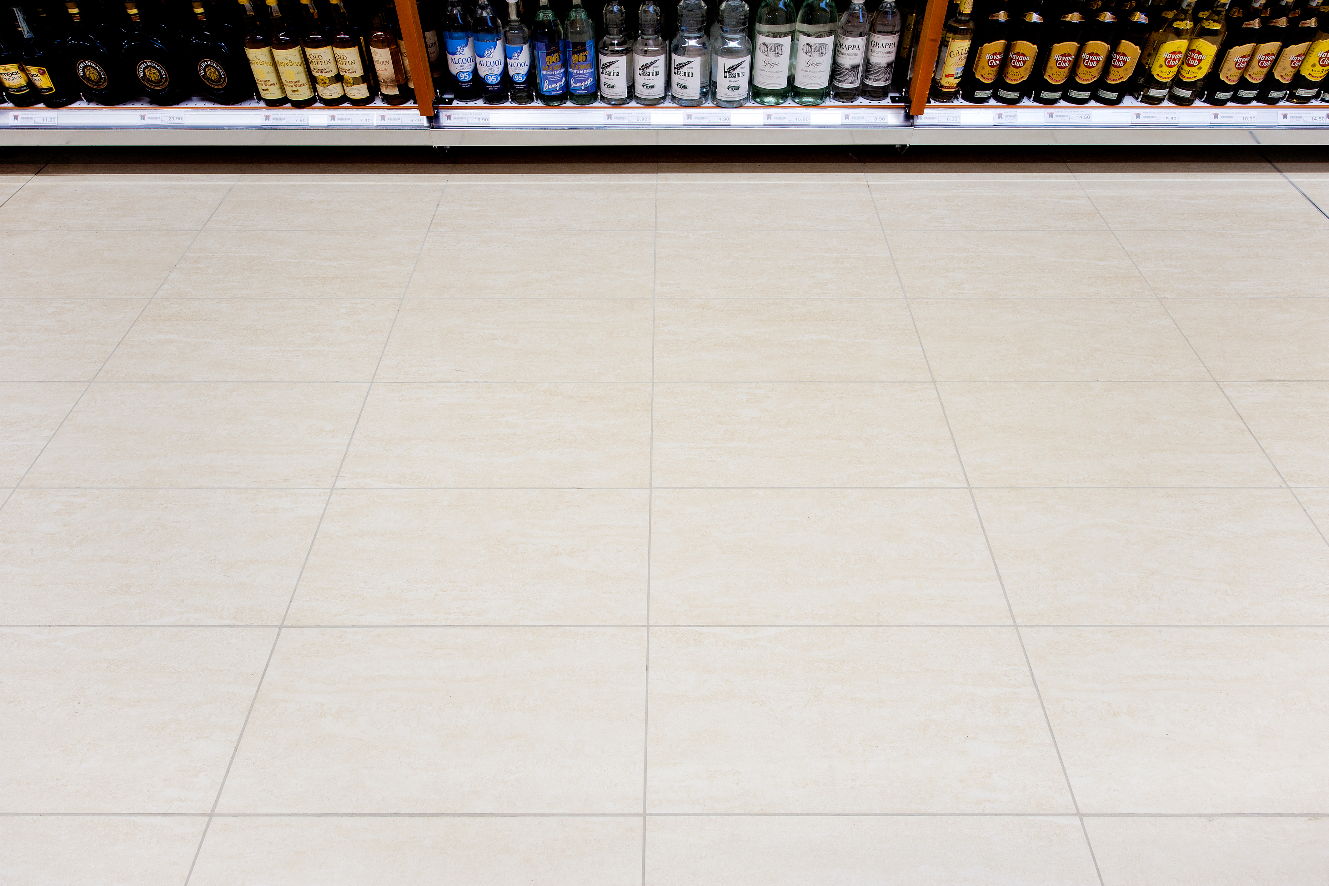 Bright, durable tiles in the showroom.
