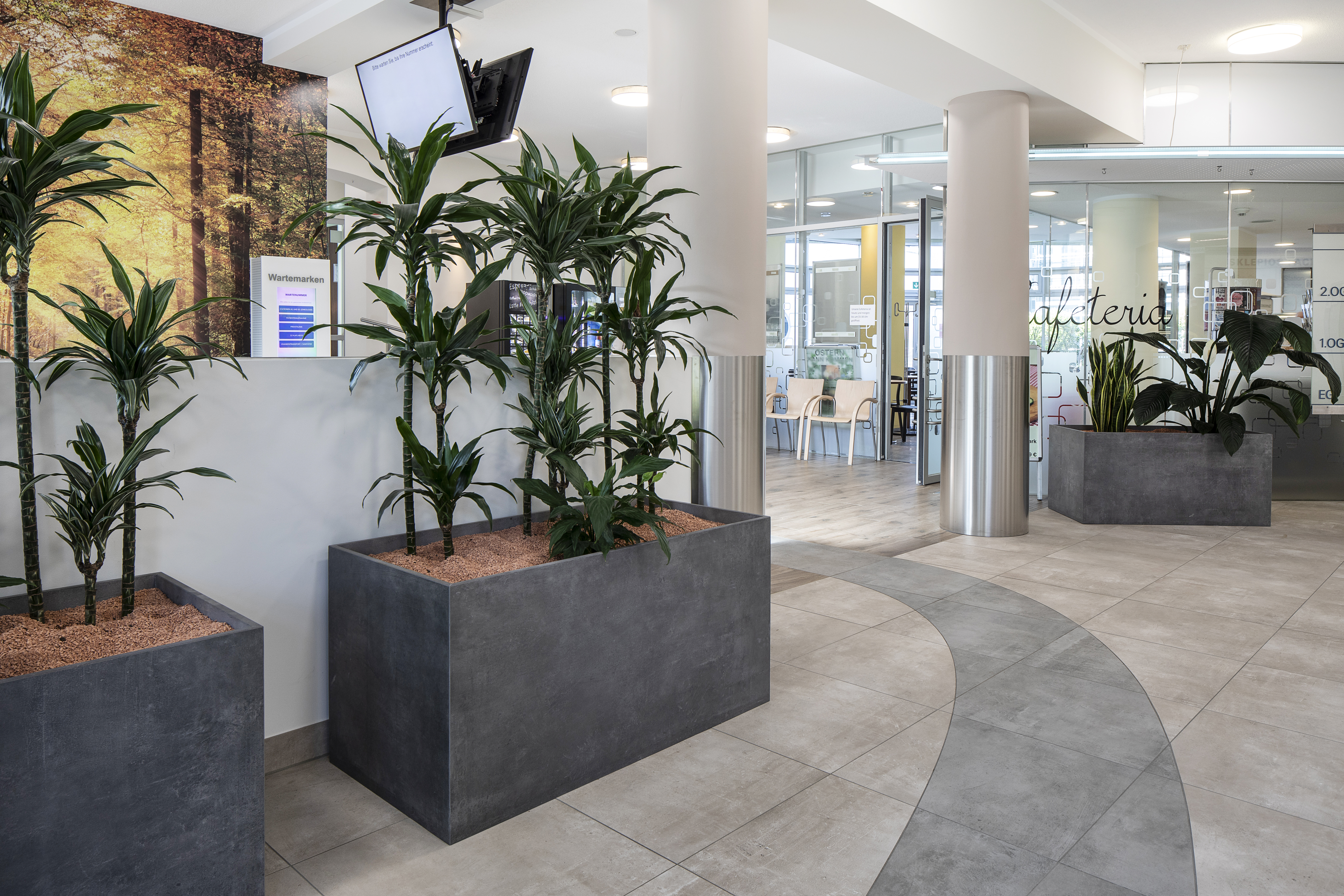 Premium grey indoor tiles with design in a stylish room.