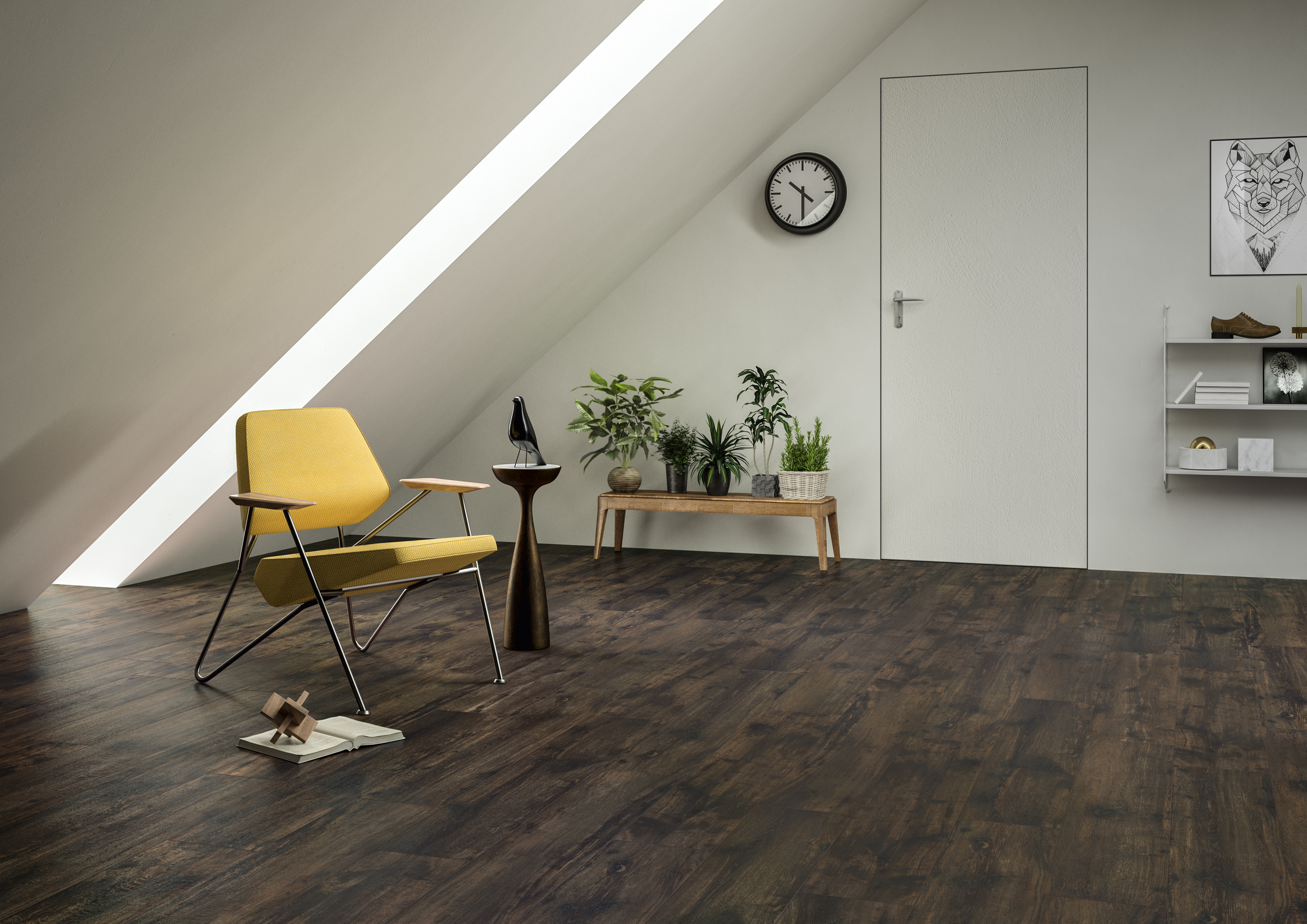 High-quality dark wood-look tiles in a modern living space.