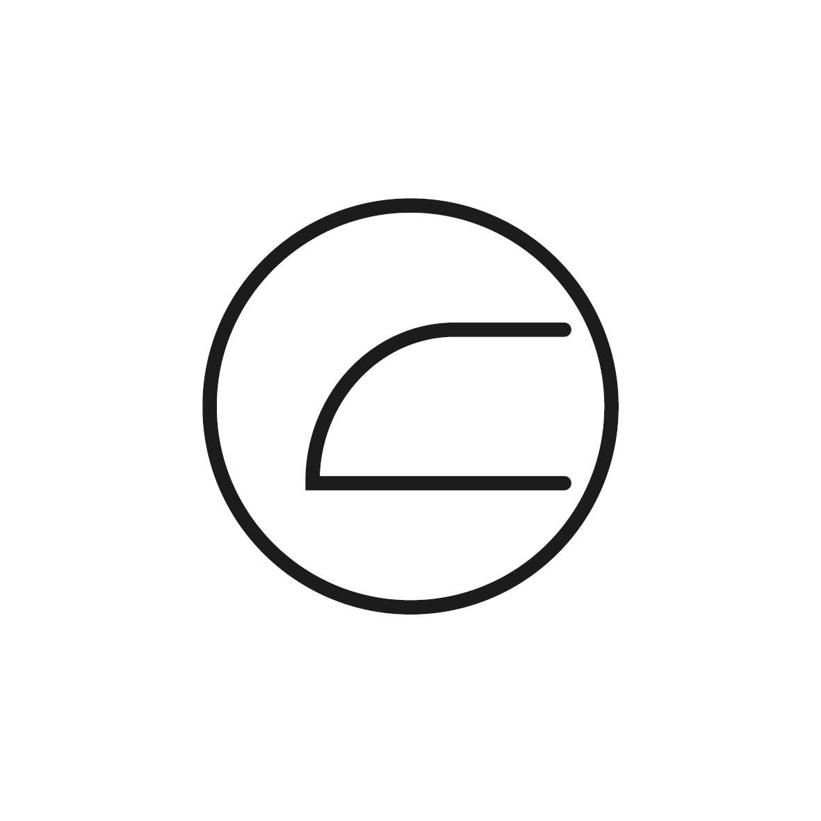 Circled iron symbol for smooth, low-maintenance tiles.