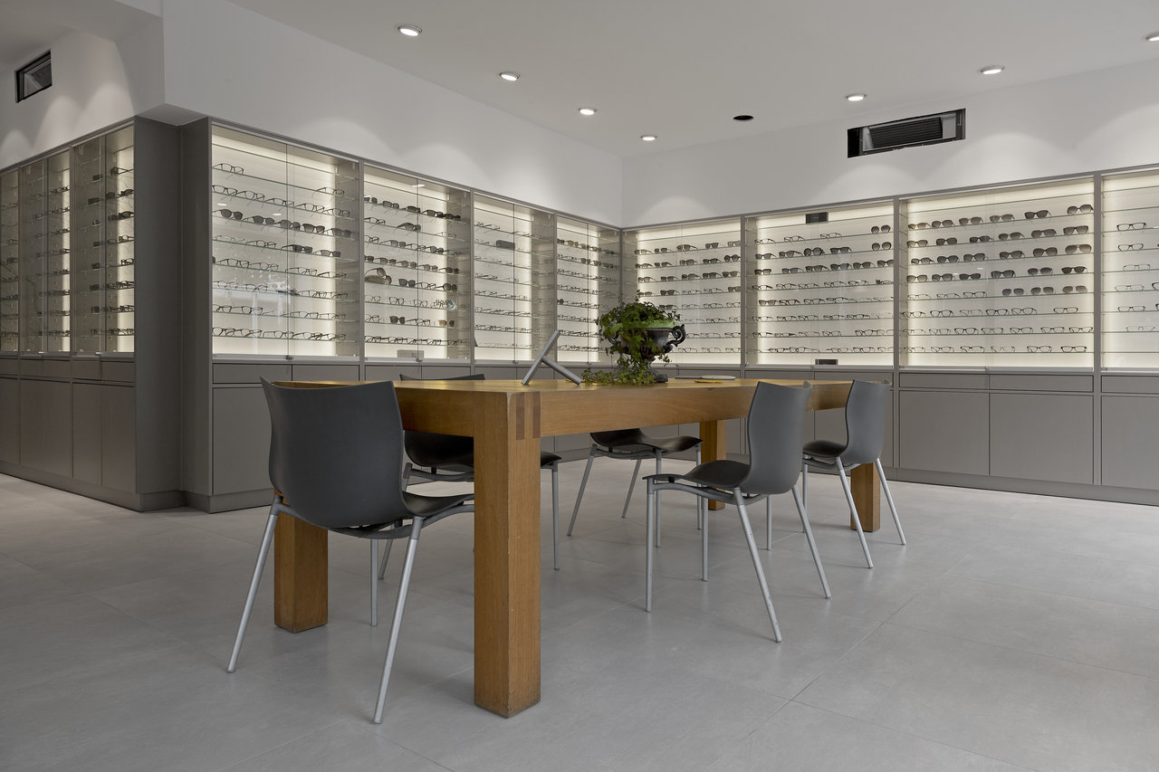 Large, bright tiles in a modern commercial space.