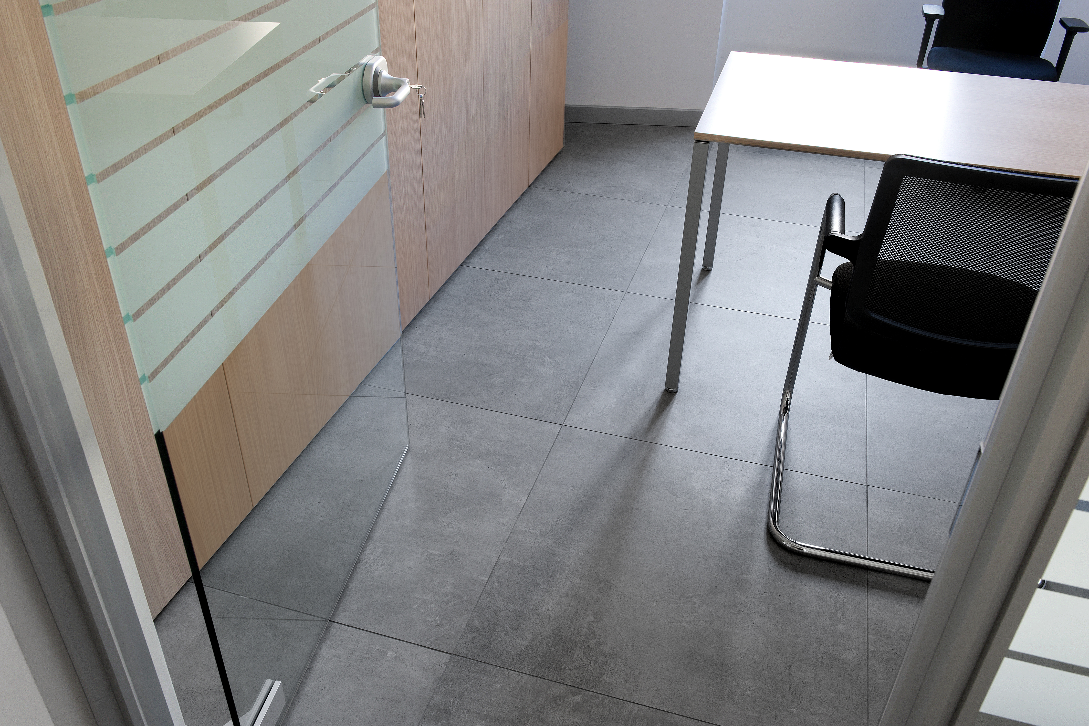 High-quality grey tiles for modern offices.