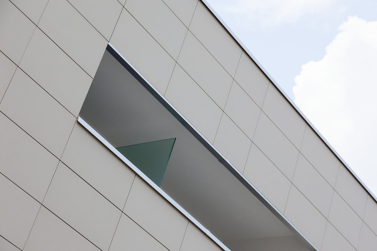 High-quality tiles on a modern building facade.