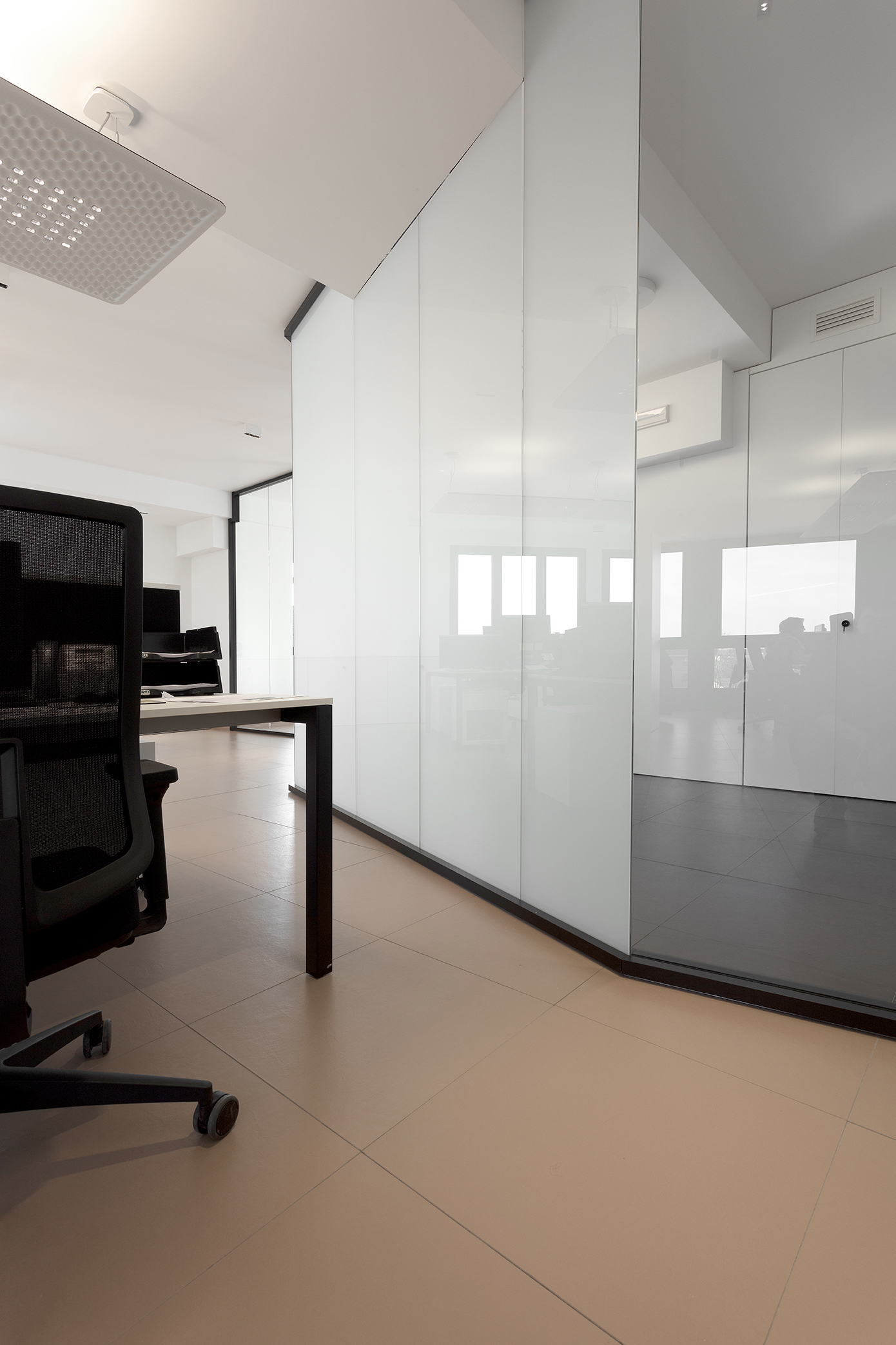 Bright, high-quality indoor tiles in a modern office.