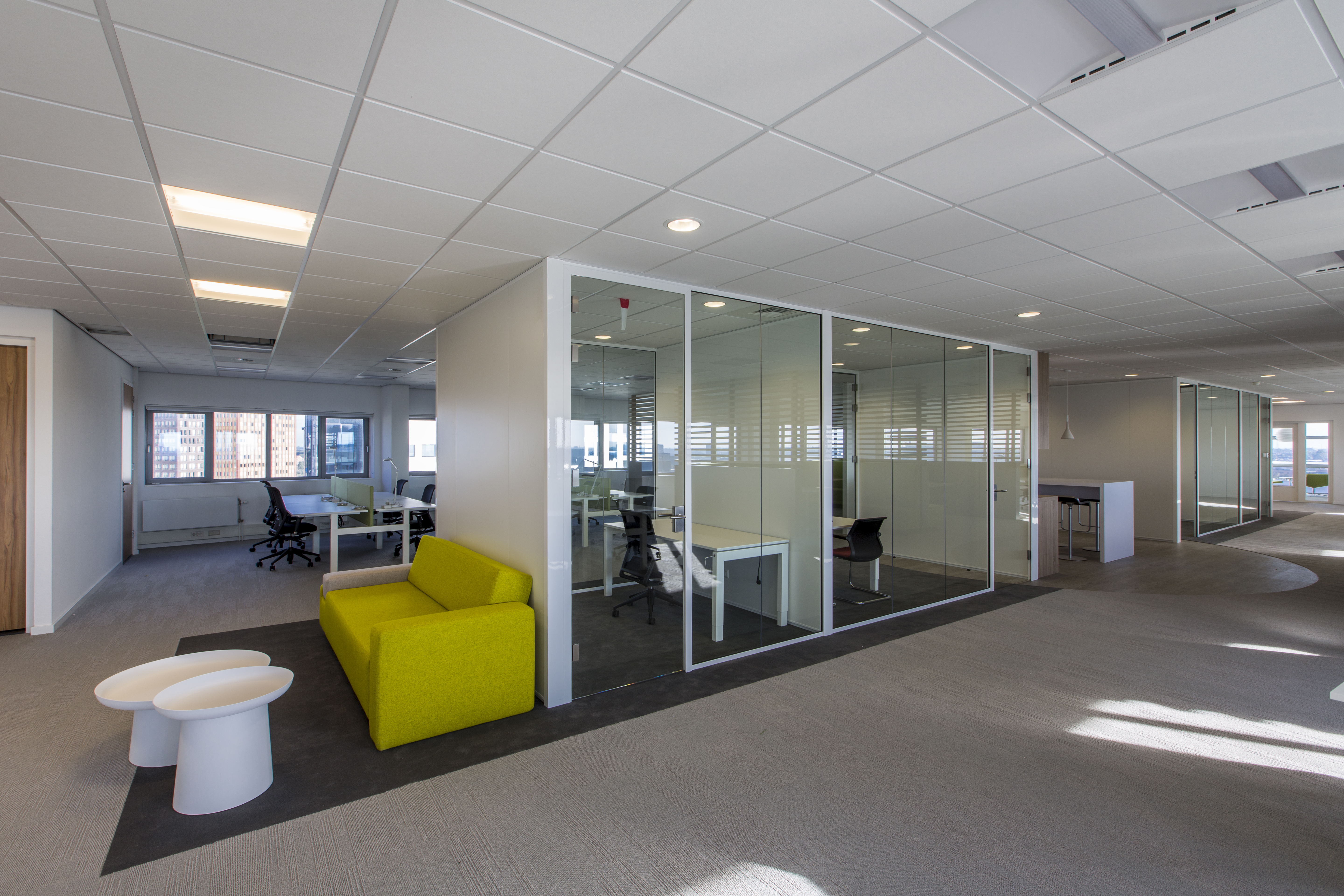 Modern office with light flooring, perfect for premium tiles.